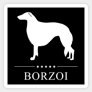 Borzoi Dog White Silhouette Magnet